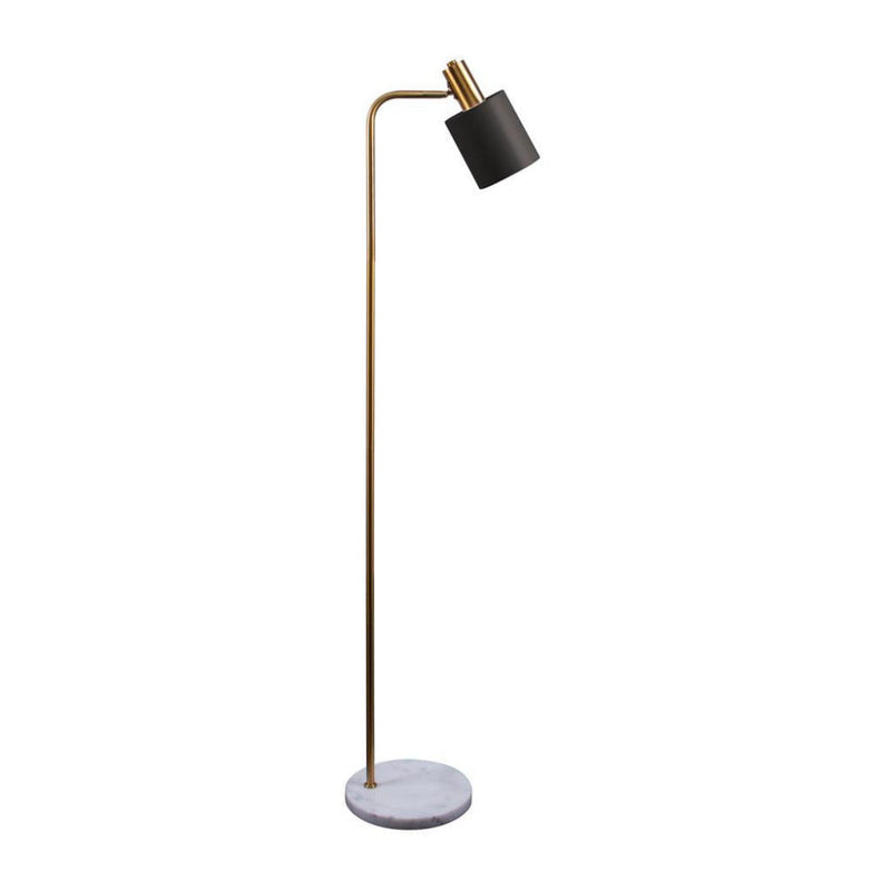 Marisol Floor Lamp Antique Brass Metal White Marble - 22523