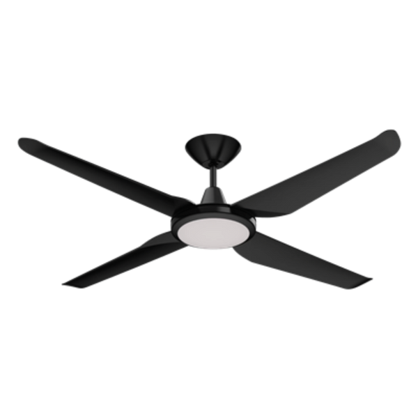 Motion DC Ceiling Fan 52" Black LED Light White - 60050