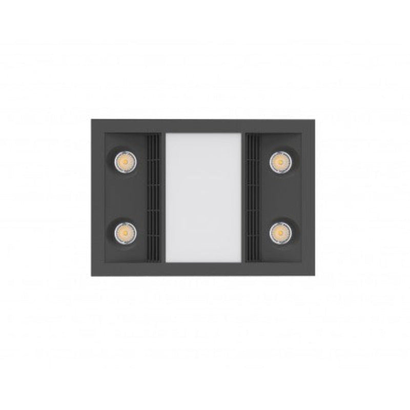 CAPRI Premium Bathroom Air Extraction 3 in 1 Matte Black with LED - MRPQBL