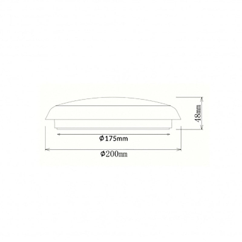 OYS Waterproof LED Tri-Colour Dimmable Oyster Light 15W IP54 - OYSDIM001