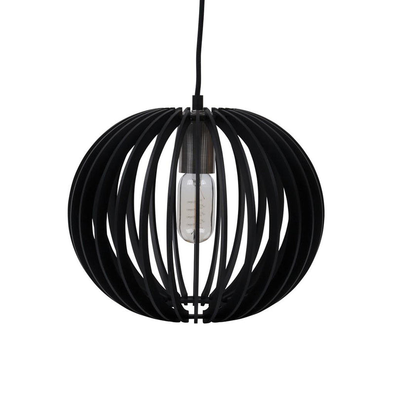 Puffin Pendant Light W300mm Black Timber - 31015