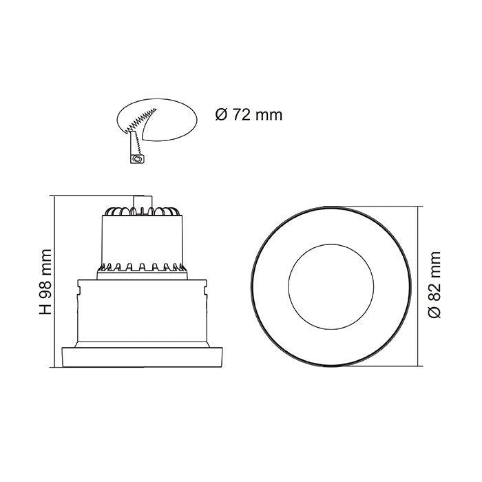 UNIFIT S9006 Round Dimmable LED Downlight White 9W 3000K - S9006WW