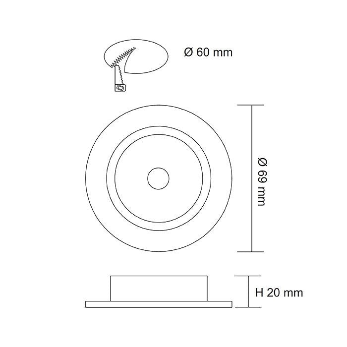 ANOVA S9105 Recessed LED Cabinet Light Satin Nickel 12V 4W 3000K - S9105WW/SN