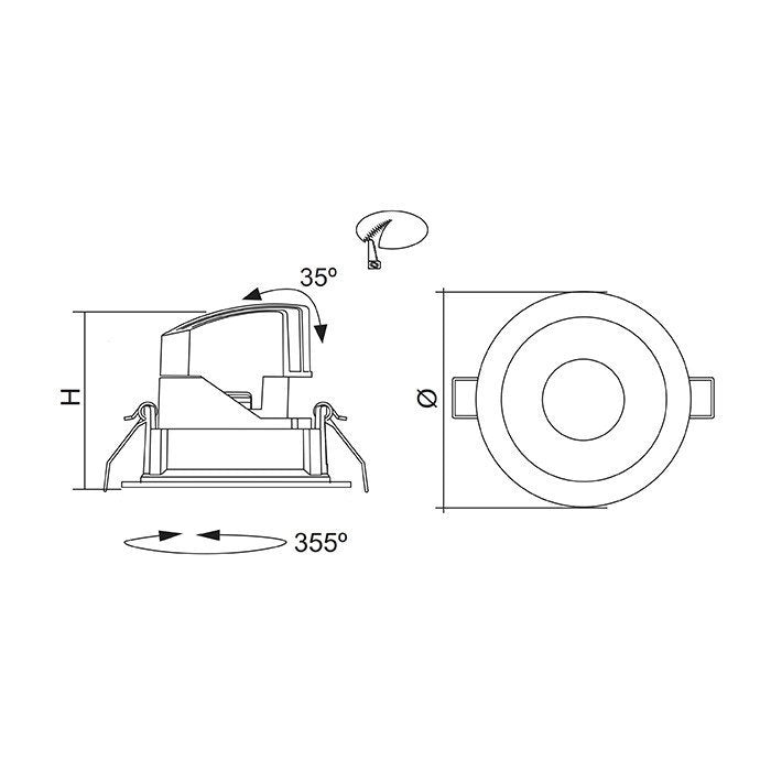 WASH S9681 Rotable Round Wall Washer LED Downlight White 13W 4000K - S9681/115CW