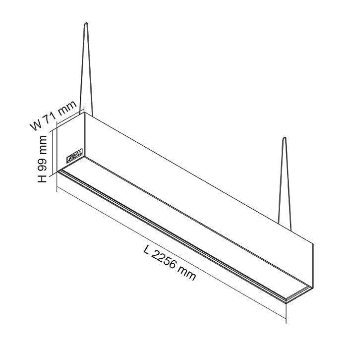 Titan LED Linear Light 80W White Aluminium TRI Colour - S9776/80TC