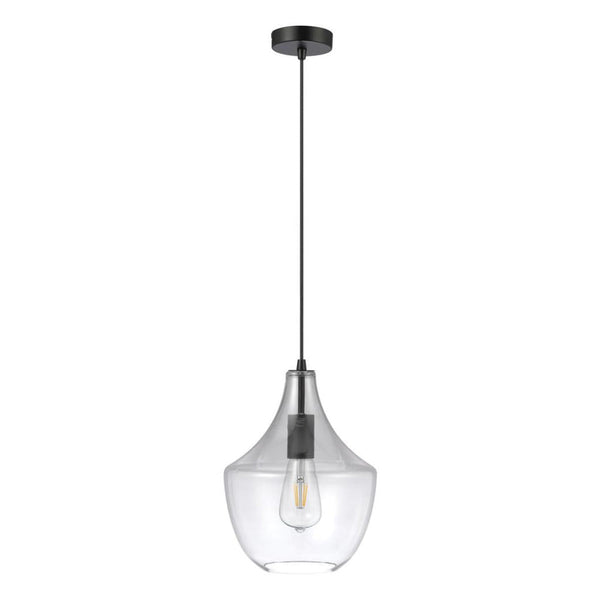 Sail Pendant Light W230mm Black Clear Glass - 22753