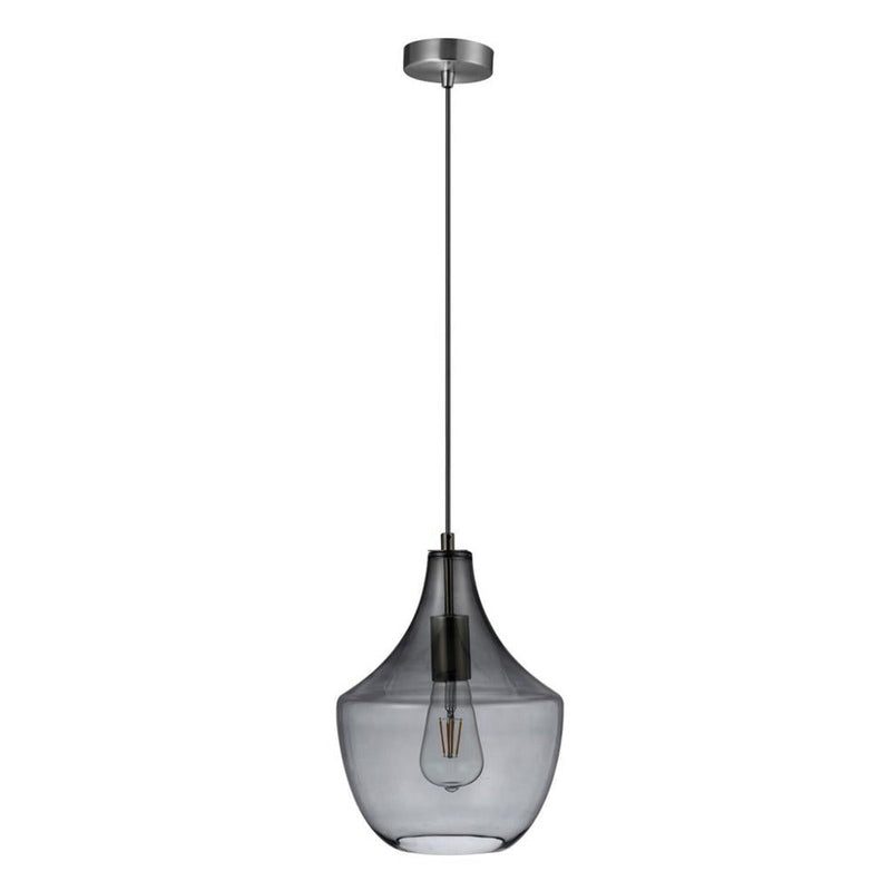 Sail Pendant Light W230mm Satin Chrome Smoke Glass - 22754