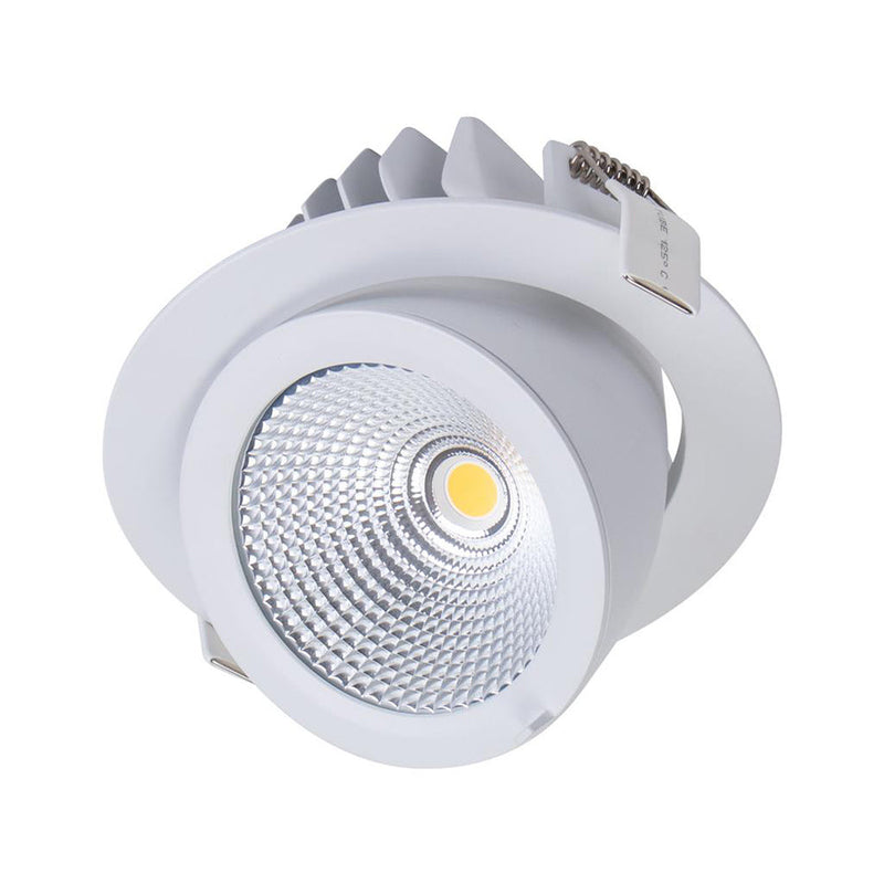 Scoop Round Recessed Downlight 25W White Aluminium 5000K - 20575