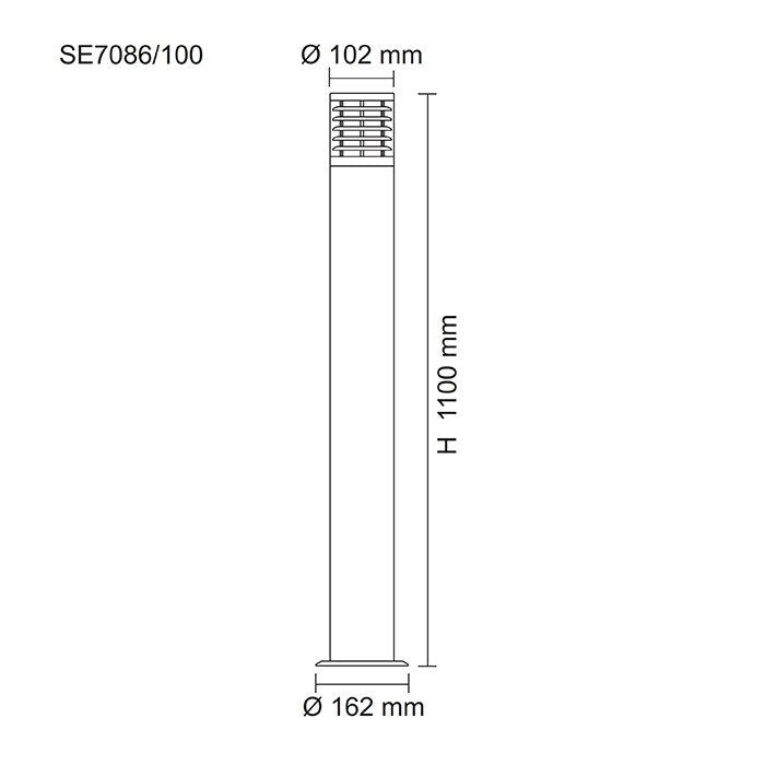 SWAN SE7086/100 1 Light Bollard Light Stainless Steel - SE7086/100