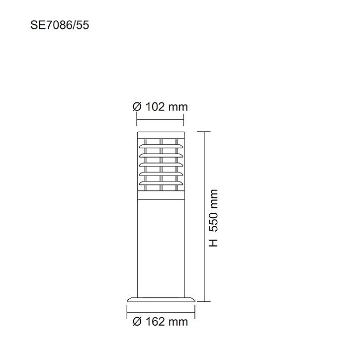 SWAN SE7086/55 1 Light Bollard Light Stainless Steel - SE7086/55