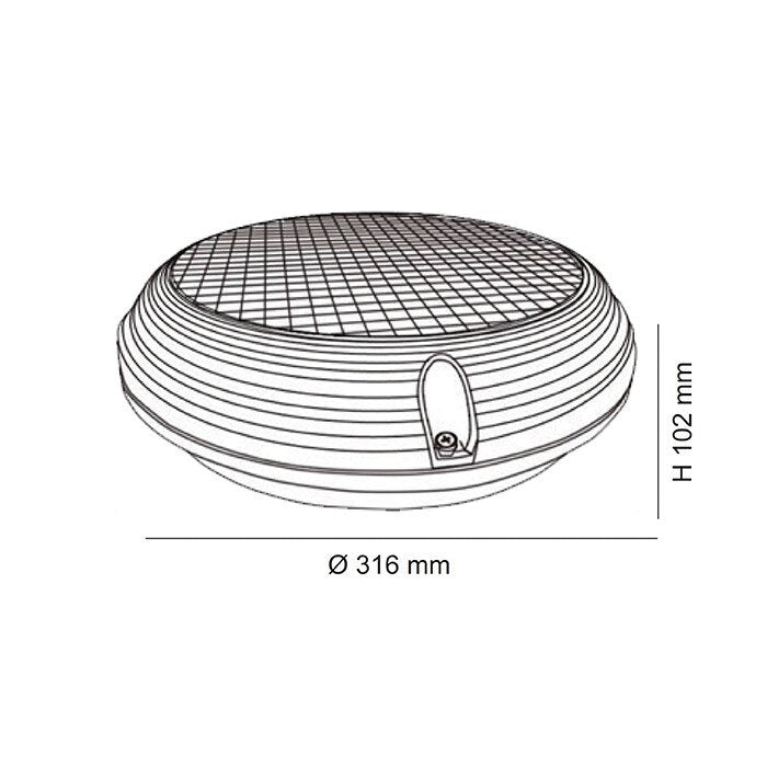 MEMPHIS Round LED Emergency Oyster Light 22W 4000K IP65 - SL9719RD/EM