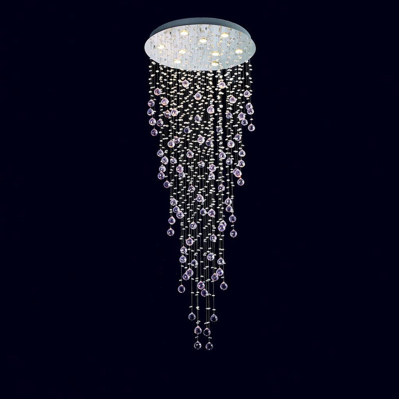 Snowdrop Ceiling Crystal 9 Lights W660mm Chrome 5000K - 35017