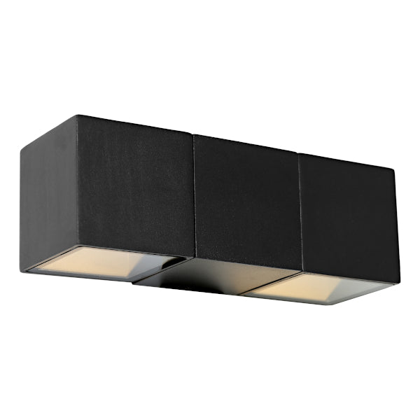 Solano Exterior Wall 2 Lights Black Metal - SOLA2EBLK