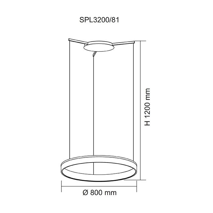 RING SPL3200 Decorative LED Pendant 30W 3000K - SPL3200/81 BK