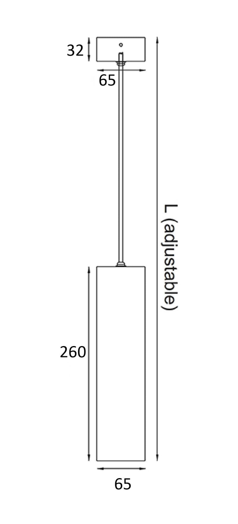 UNITREK SPL9017 Dimmable LED Pendant Light White 9W 4000K - SPL9017CW/WH