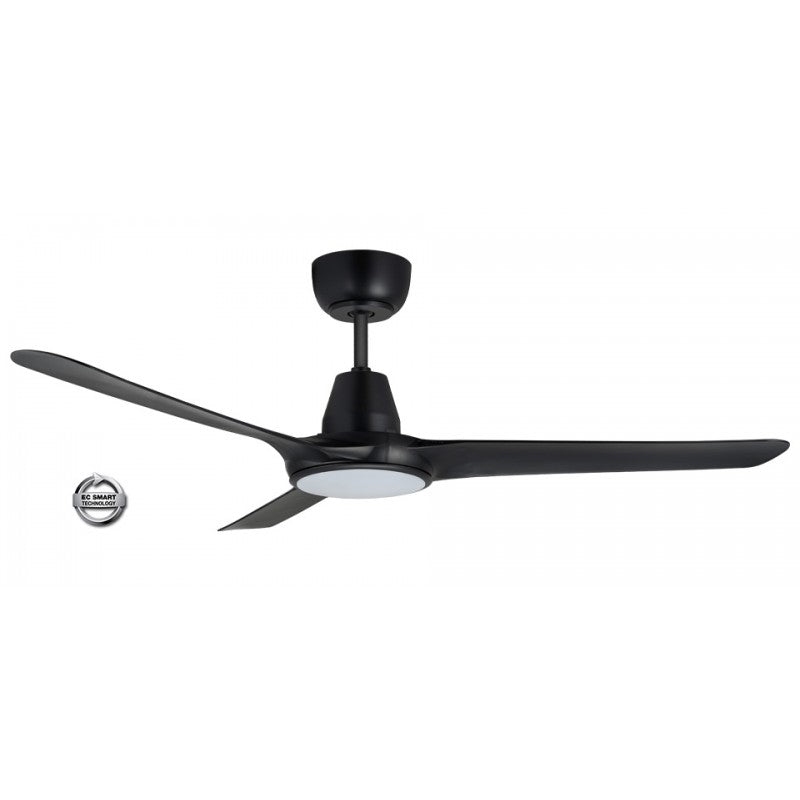 Spyda Smart EC Ceiling Fan 56" Matte Black LED Light Matte Black - SPYEC1423BL-L