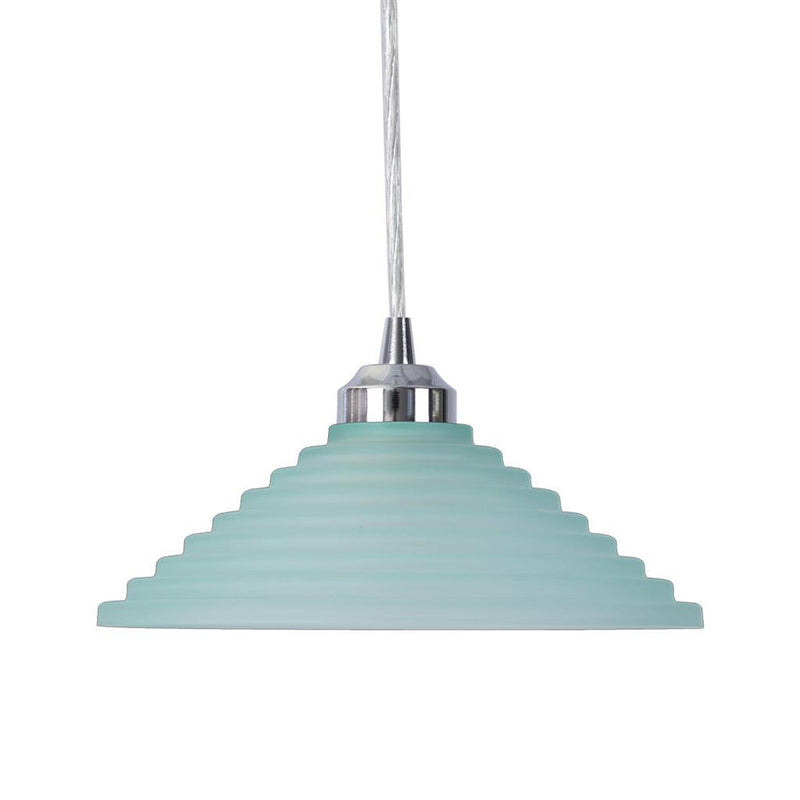 Step Pendant Light W250mm Green Glass - 91522