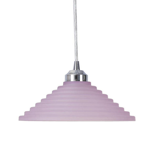 Step Pendant Light W250mm Pink Glass - 91523