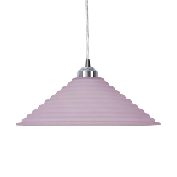 Step Pendant Light W350mm Pink Glass - 91531