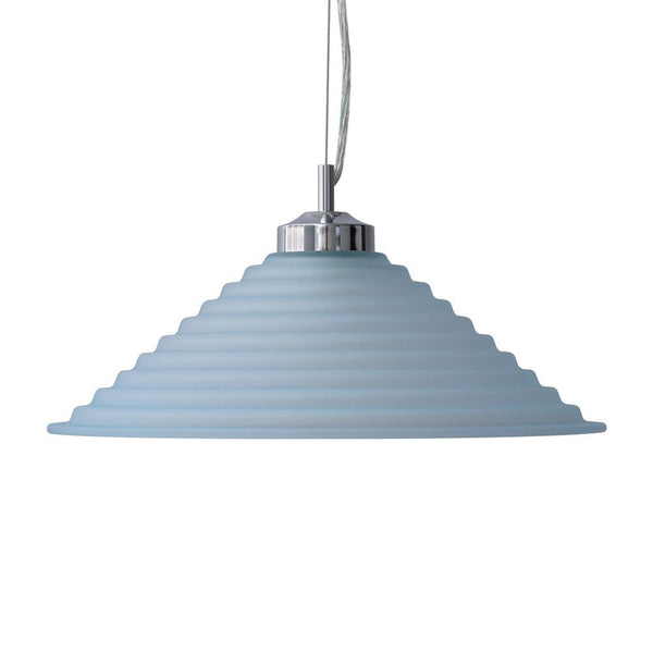 Step Pendant Light W400mm Blue Glass - 91532