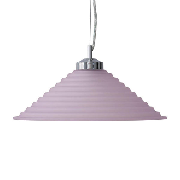 Step Pendant Light W400mm Pink Glass - 91535