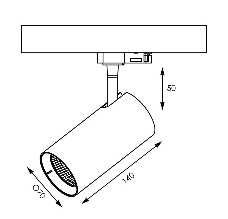 UNITREK Dimmable Single Circuit Track Light 15W TRI Colour White