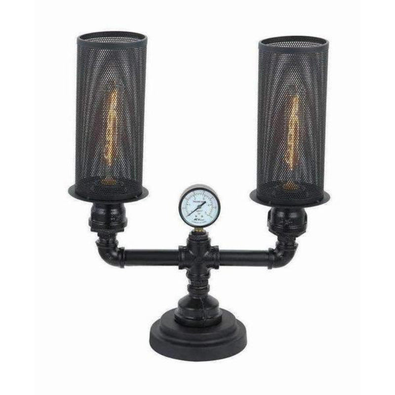 VENETO Black Iron 2 Light Table Lamp - VENETO-T2