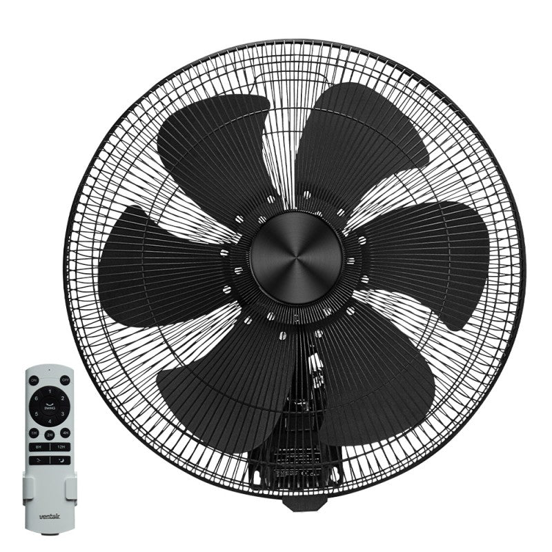 Wall DC Fan 20" Matte Black Aluminium - WAL45-DC