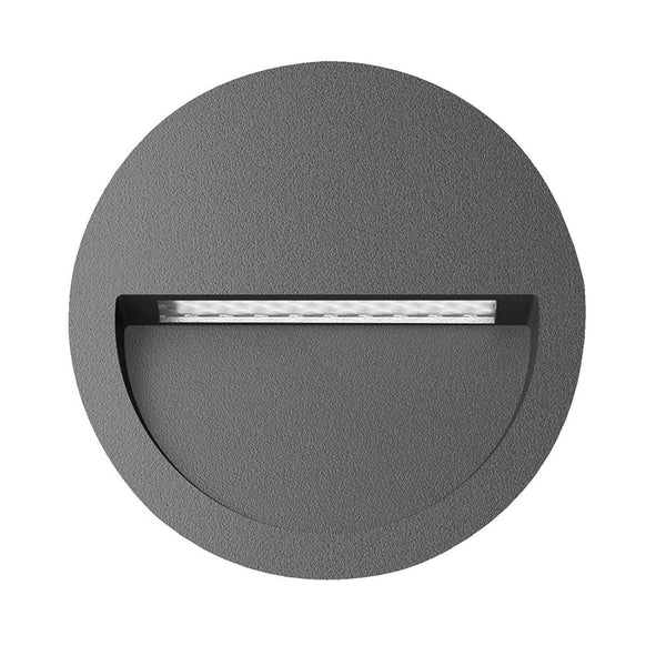 Zac Round Outdoor Step Light 12V Dark Grey Aluminium 5000K - 19773