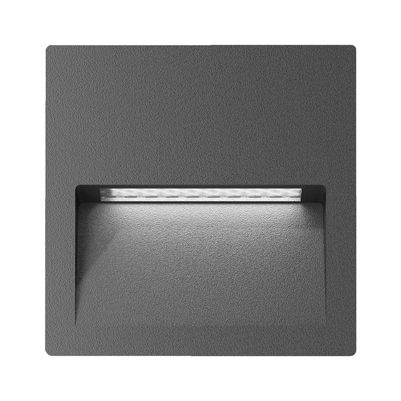 Zac Square Outdoor Step Light 12V Dark Grey Aluminium 3000K - 19780