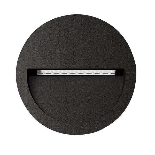 Zac Round Outdoor Step Light Black Aluminium 3000K - 19727