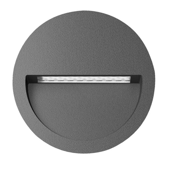 Zak Round Outdoor Step Light Dark Grey Aluminium 5000K - 19730