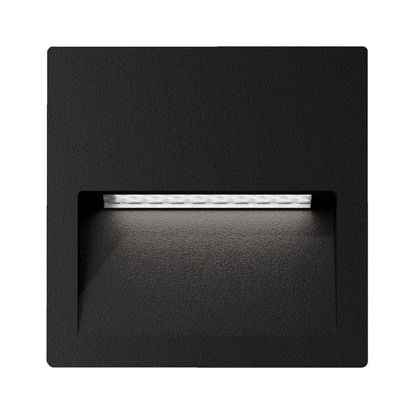 Zac Square Outdoor Step Light Black Aluminium 5000K - 19736