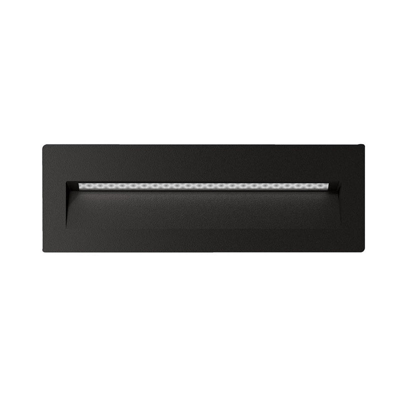 Zac Rectangular Outdoor Step Light 12V Black Aluminium 3000K - 19786