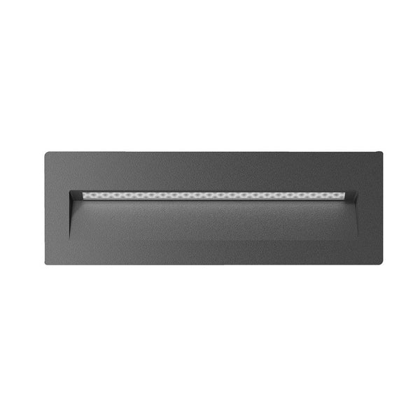 Zac Rectangular Outdoor Step Light Dark Grey Aluminium 5000K - 19763