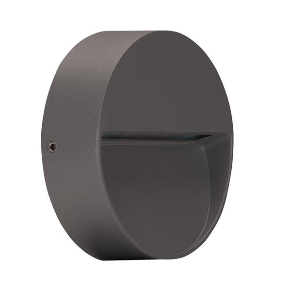 Zeke Round Outdoor Step Light 12V 4W Dark Grey Aluminium 5000K - 19843