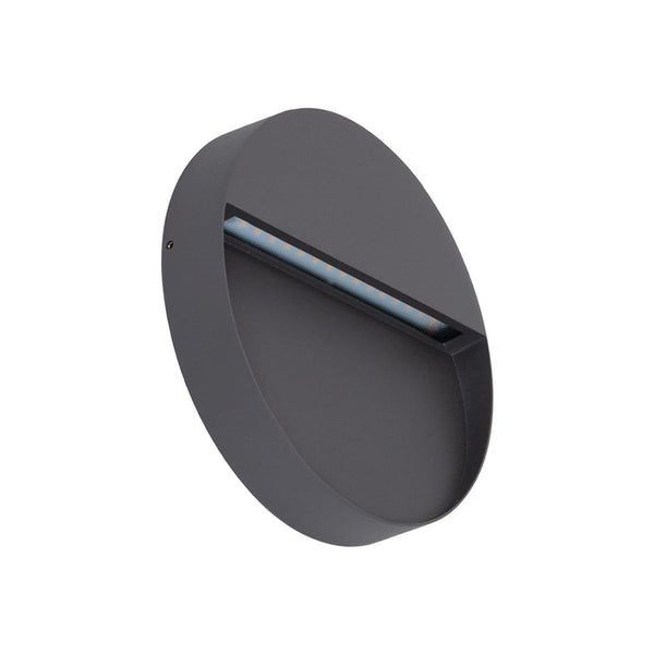 Zeke Round Outdoor Step Light 12V 9W Dark Grey Aluminium 5000K - 19867