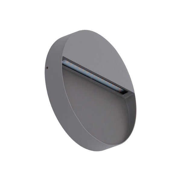 Zeke Round Outdoor Step Light 12V 9W Silver Aluminium 3000K - 19864