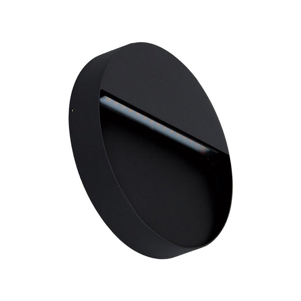 Zeke Round Outdoor Step Light Black Aluminium 3000K - 19514