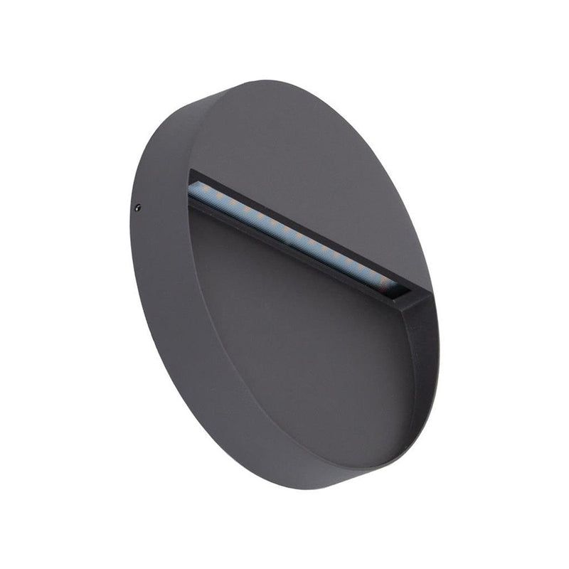 Zeke Round Outdoor Step Light Dark Grey Aluminium 3000K - 19488