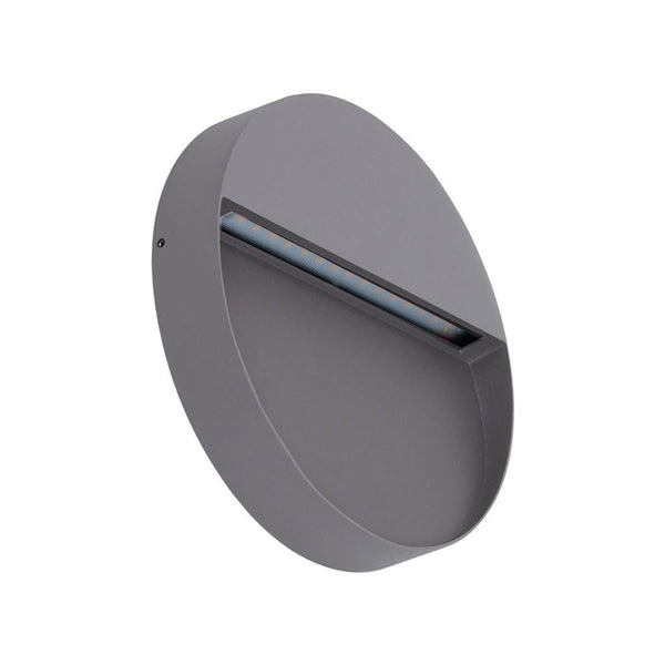 Zeke Round Outdoor Step Light Silver Aluminium 5000K - 19487